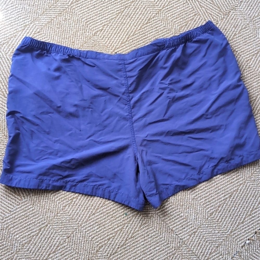 LL Bean Nylon Drawstring Elastic Waist Quick Dry Shorts Blue Purple Packable 2X - Picture 3 of 7